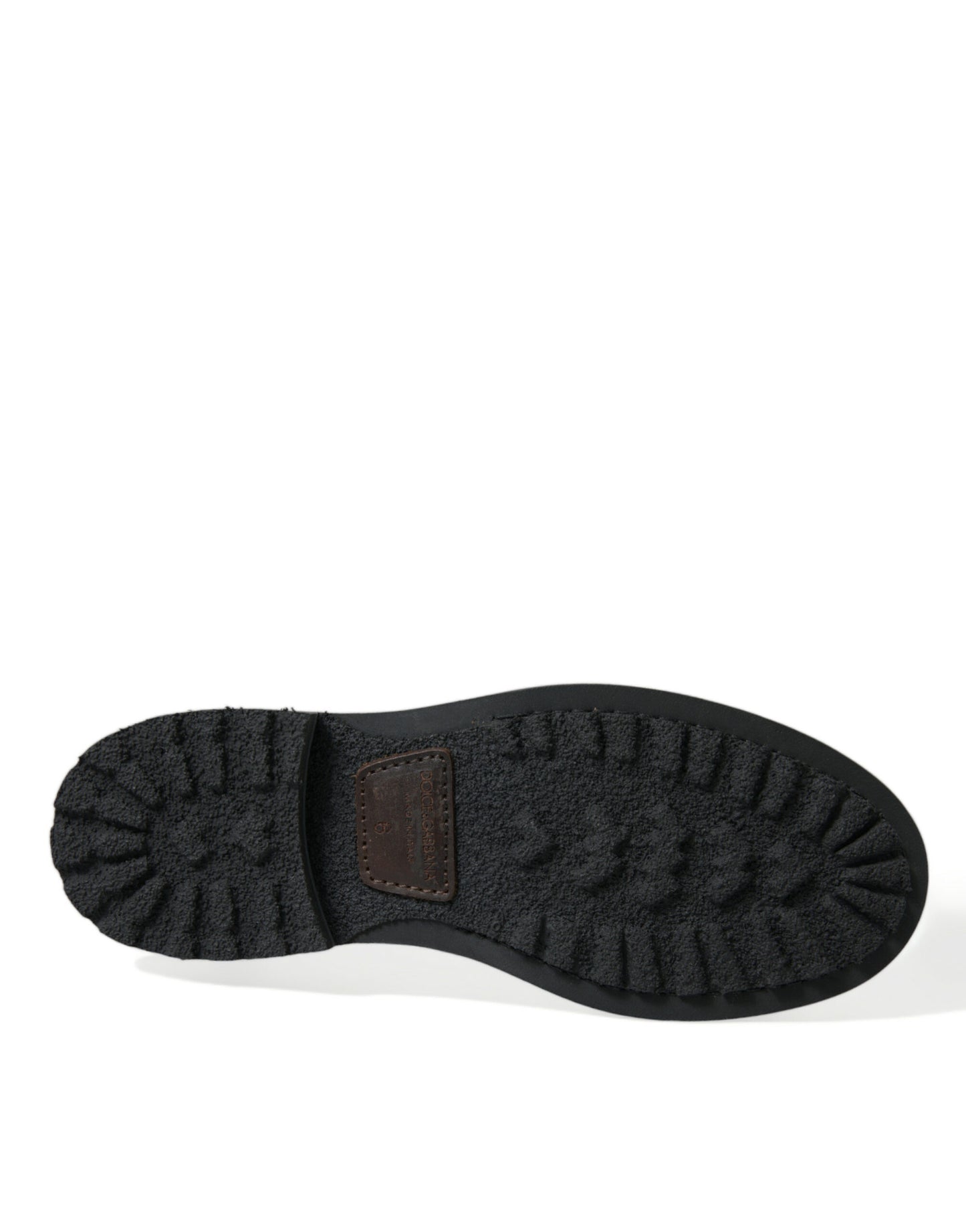 Dolce & Gabbana Schwarzes Leder Militär Kampfstiefel Schuhe
