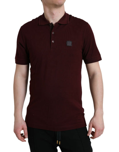 Dolce & Gabbana Kastanienbraunes Polo-T-Shirt mit kurzen Ärmeln und Kragen