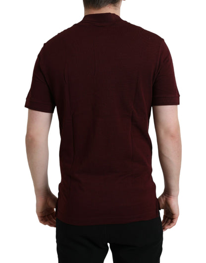Dolce & Gabbana Kastanienbraunes Polo-T-Shirt mit kurzen Ärmeln und Kragen