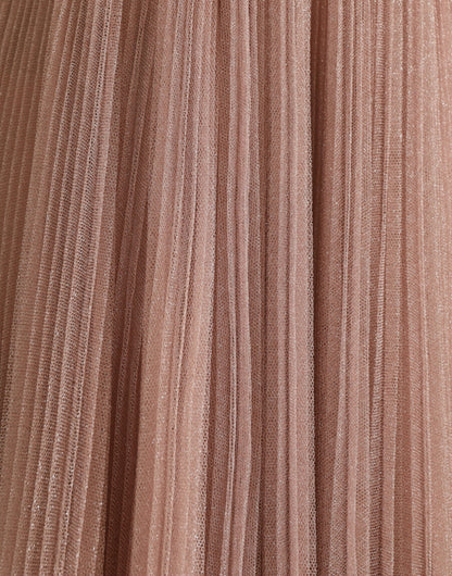 Dolce & Gabbana Fliederfarbenes plissiertes Kleid aus lamelliertem Tüll mit einer Schulter