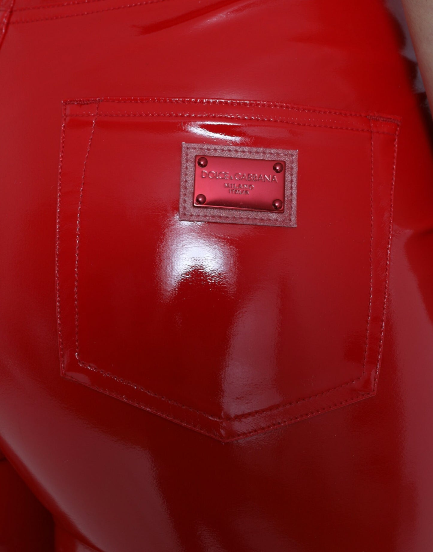 Dolce &amp; Gabbana Chic red skinny pants with high waist