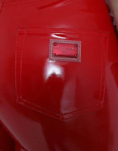 Dolce &amp; Gabbana Chic red skinny pants with high waist