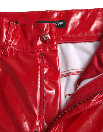 Dolce &amp; Gabbana Chic red skinny pants with high waist