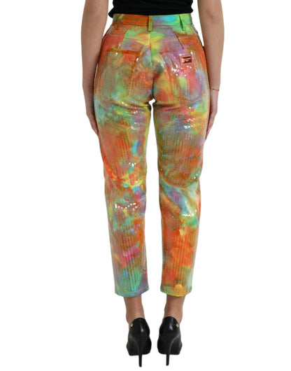 Dolce &amp; Gabbana Multicolor High-Waisted Trousers