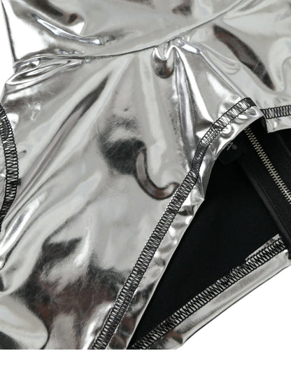 Dolce & Gabbana Silbernes Polyester-Stretch-Top