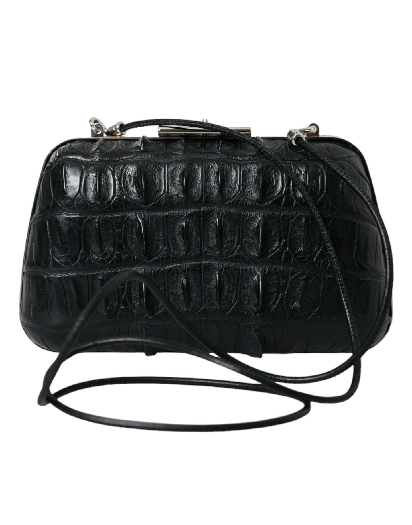 Balenciaga Schwarze Exotenhaut Leder Umhängetasche Crossbody Box Clutch Bag