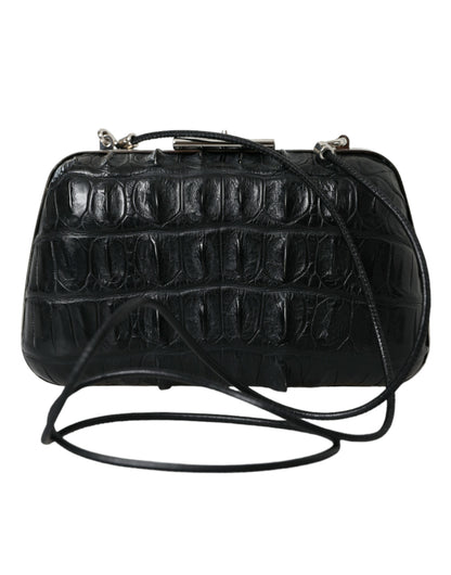 Balenciaga Schwarze Exotenhaut Leder Umhängetasche Crossbody Box Clutch Bag