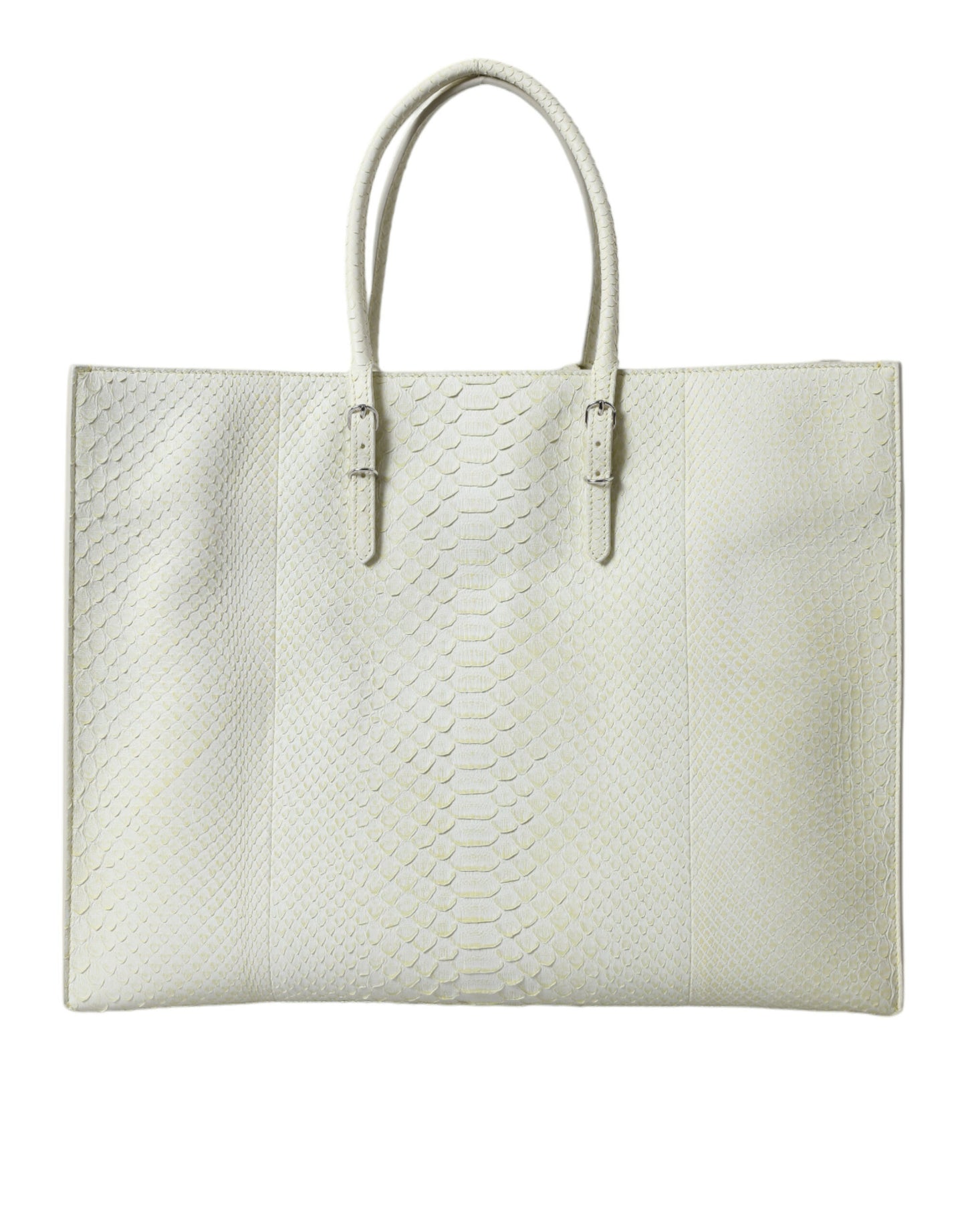 Balenciaga Chic Python Leather Bag in White &amp; Yellow