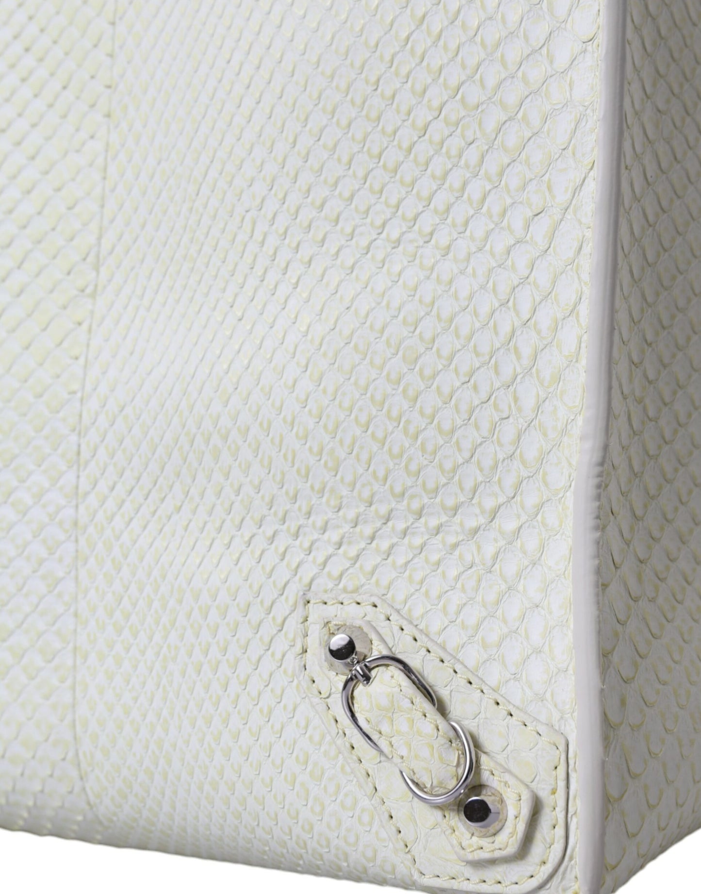 Balenciaga Chic Python Leather Bag in White &amp; Yellow
