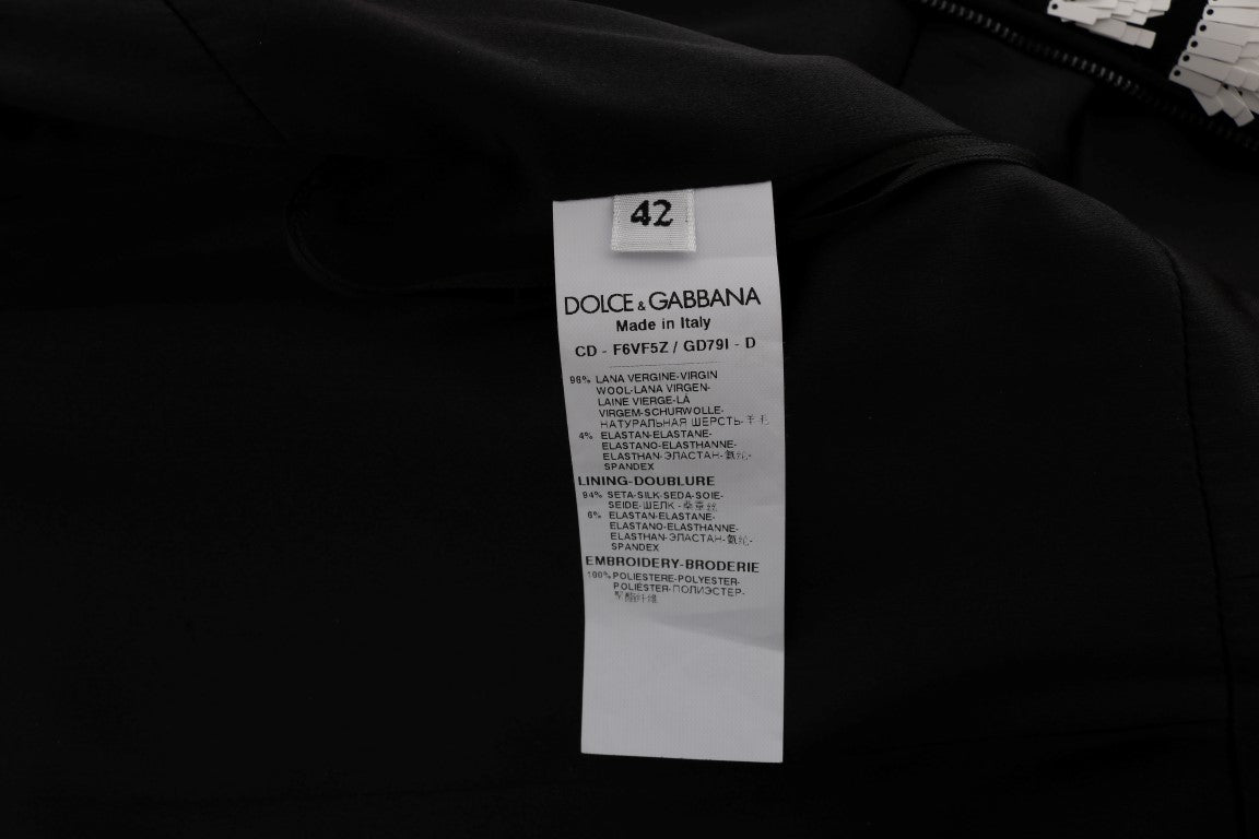 Dolce & Gabbana Mehrfarbig gestreiftes, paillettenbesetztes Stretchkleid