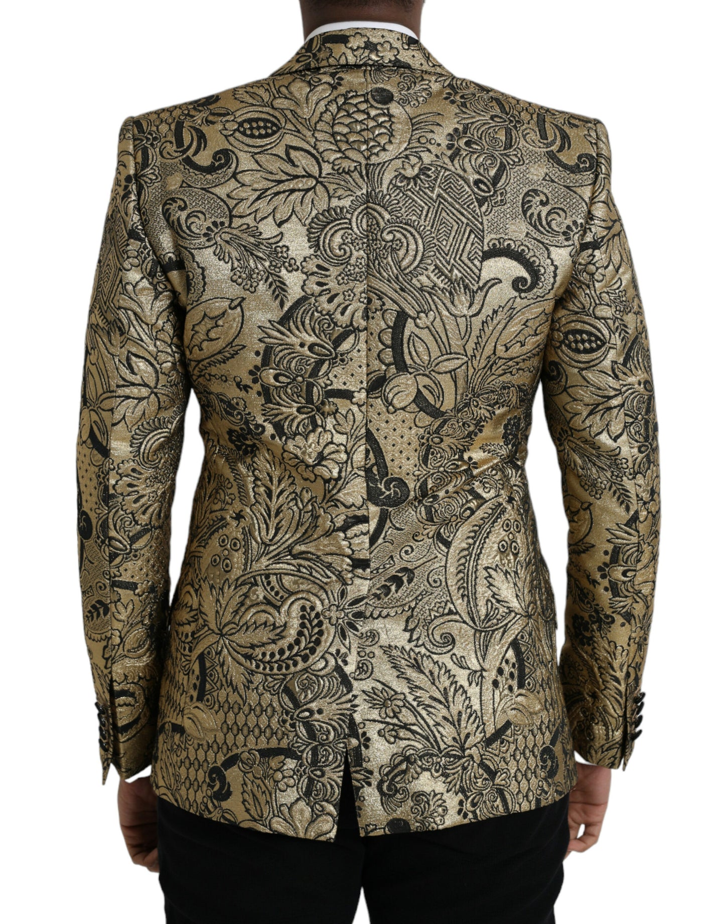 Dolce & Gabbana Gold SICILIA Jacquard-Mantel einreihig Blazer