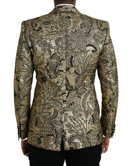 Dolce & Gabbana Gold SICILIA Jacquard-Mantel einreihig Blazer