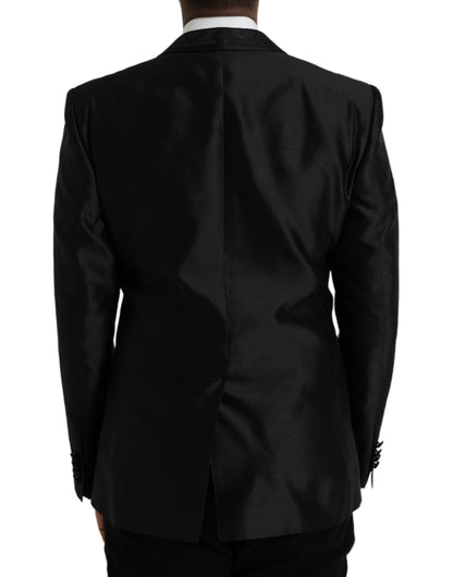 Dolce & Gabbana Schwarzer MARTINI Einreihiger Mantel Blazer