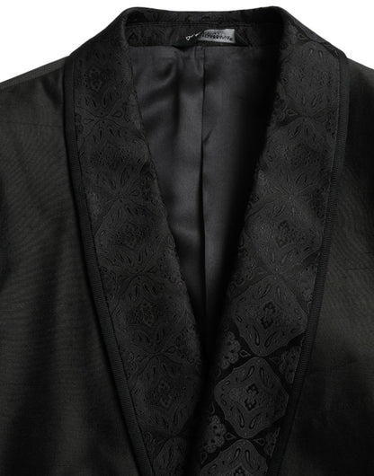 Dolce & Gabbana Schwarzer MARTINI Einreihiger Mantel Blazer