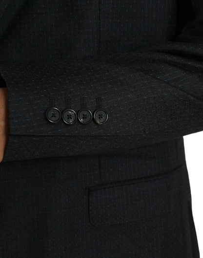 Dolce & Gabbana Schwarzer Wollmantel MARTINI Einreihiger Blazer