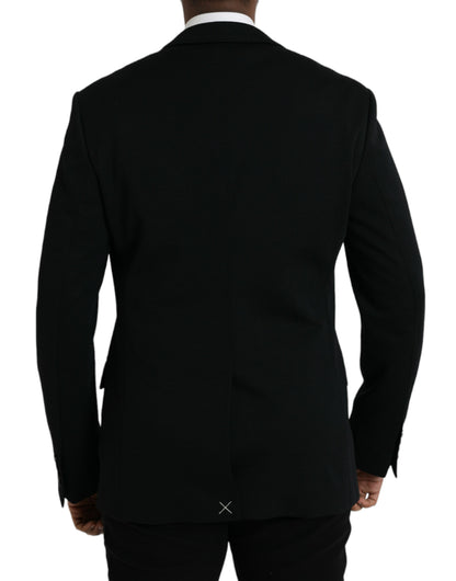 Dolce & Gabbana Schwarzer einreihiger Wollmantel Blazer
