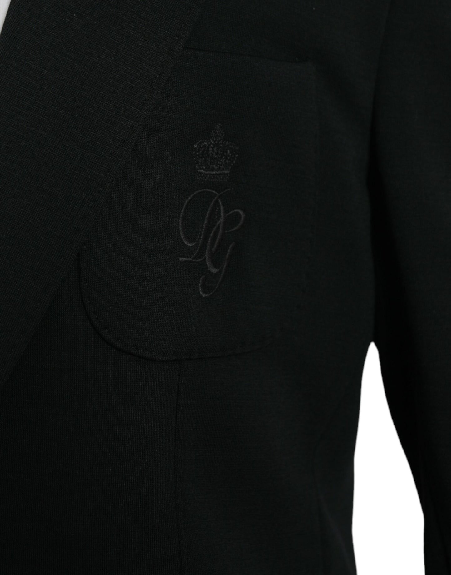 Dolce & Gabbana Schwarzer einreihiger Wollmantel Blazer