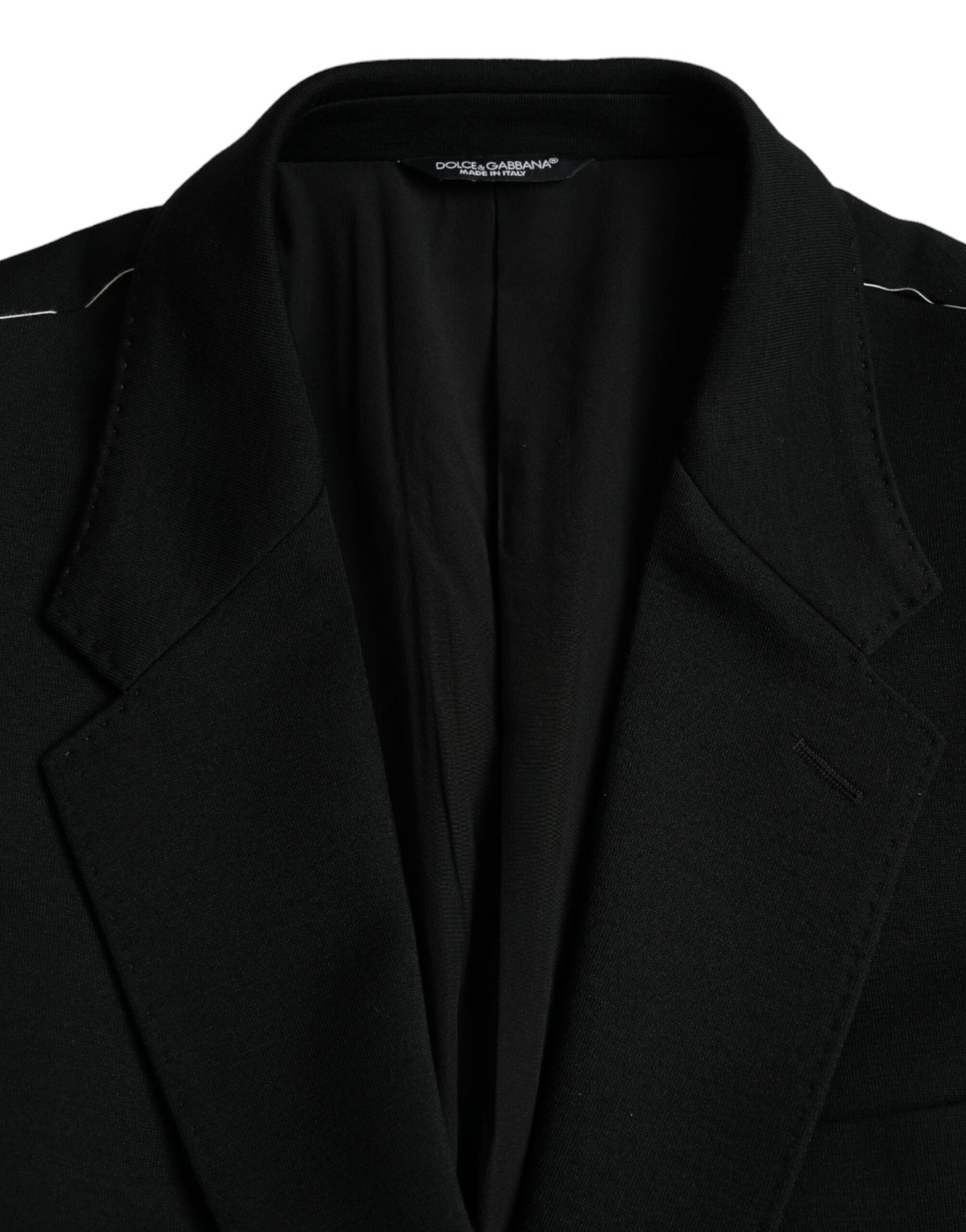 Dolce & Gabbana Schwarzer einreihiger Wollmantel Blazer