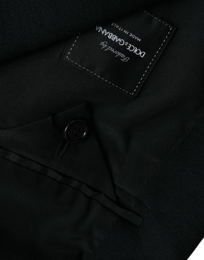Dolce & Gabbana Schwarzer einreihiger Wollmantel Blazer