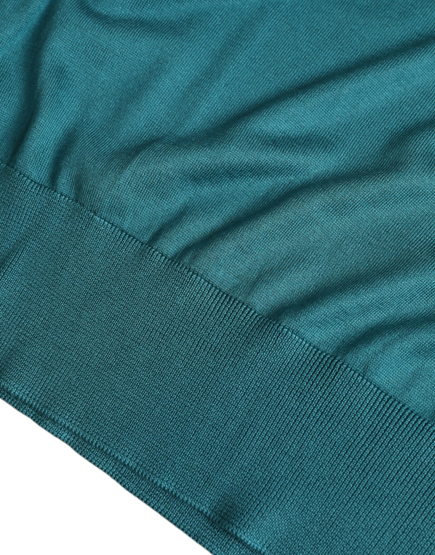 Dolce & Gabbana Dunkelgrüner Pullover mit Rundhalsausschnitt aus Seide
