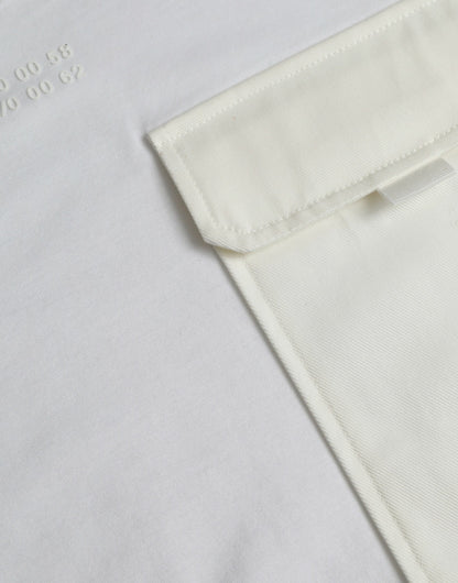 Dolce & Gabbana Weißes Baumwolltaschen-T-Shirt mit kurzen Ärmeln