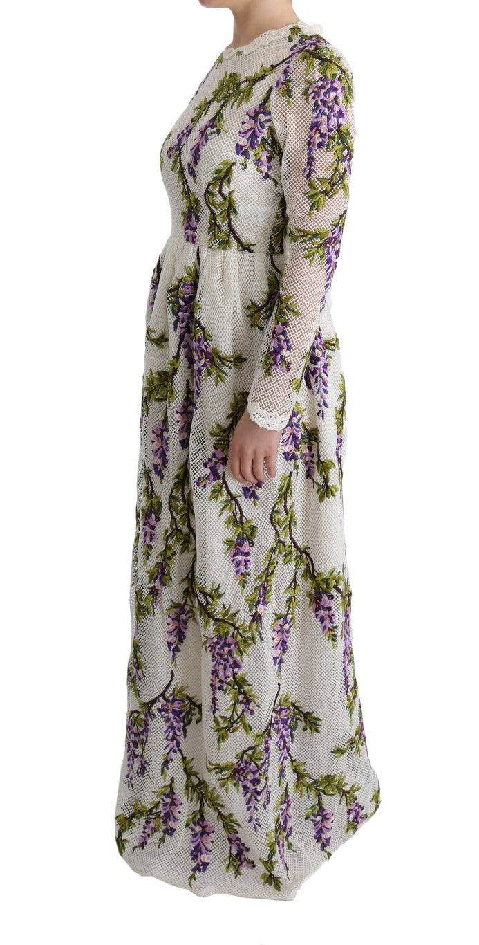 Dolce &amp; Gabbana Elegant Maxi A-line Dress with Long Sleeves