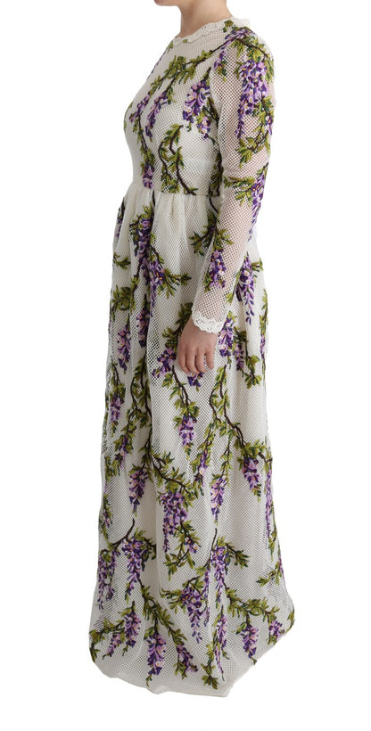 Dolce &amp; Gabbana Elegant Maxi A-line Dress with Long Sleeves