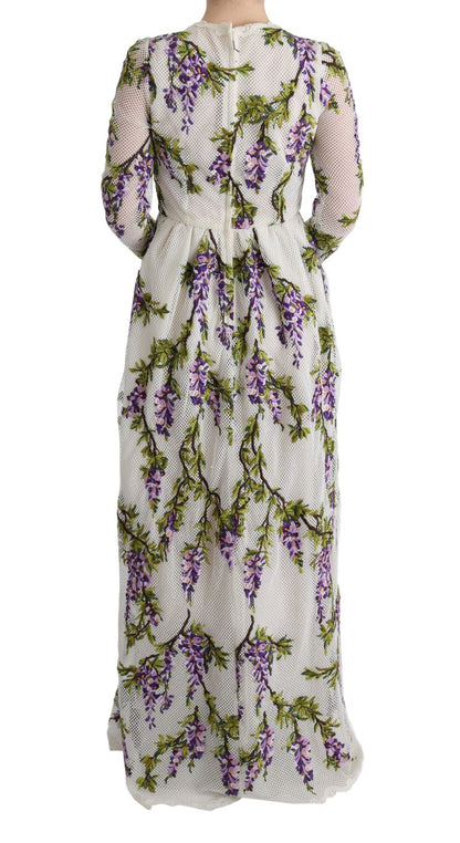 Dolce &amp; Gabbana Elegant Maxi A-line Dress with Long Sleeves