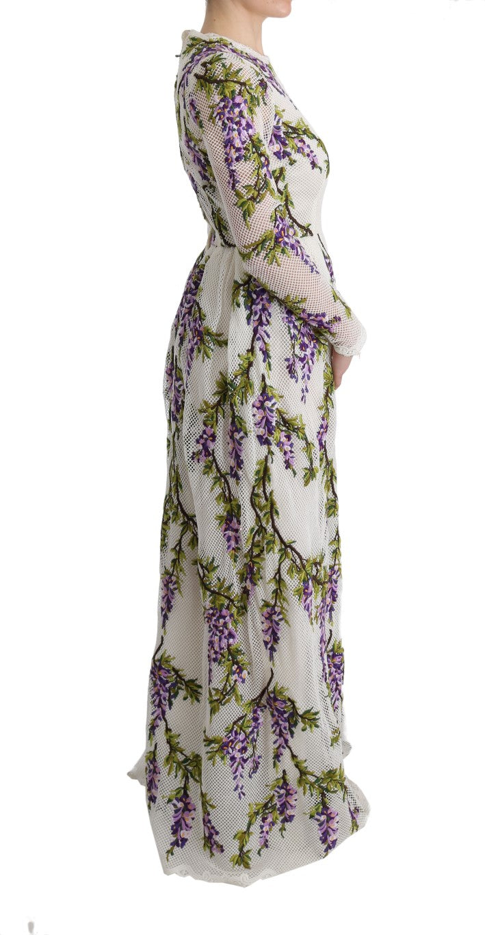 Dolce &amp; Gabbana Elegant Maxi A-line Dress with Long Sleeves