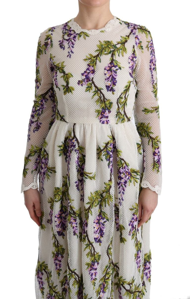 Dolce &amp; Gabbana Elegant Maxi A-line Dress with Long Sleeves