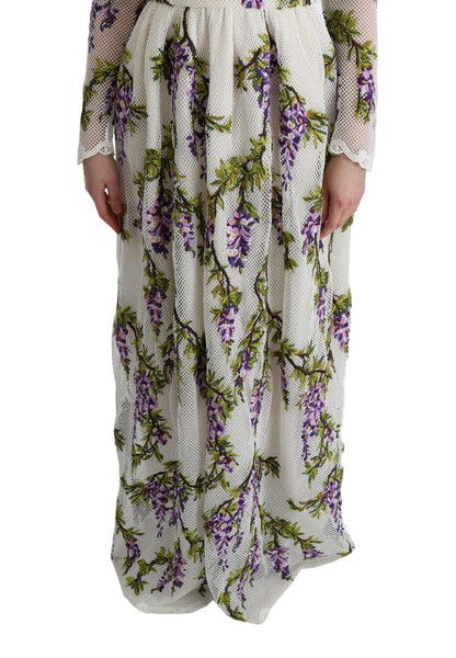 Dolce &amp; Gabbana Elegant Maxi A-line Dress with Long Sleeves