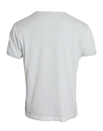 Dolce & Gabbana Weißes Baumwoll-T-Shirt mit Rundhalsausschnitt und kurzen Ärmeln