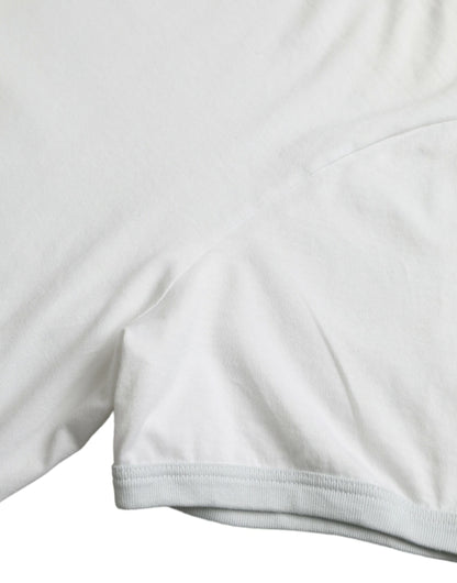 Dolce & Gabbana Weißes Baumwoll-T-Shirt mit Rundhalsausschnitt und kurzen Ärmeln