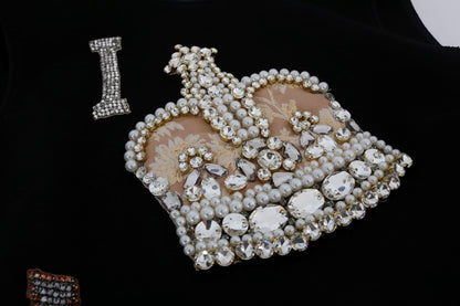 Dolce & Gabbana Schwarzes I AM A PRINCESS Kristall-Shiftkleid