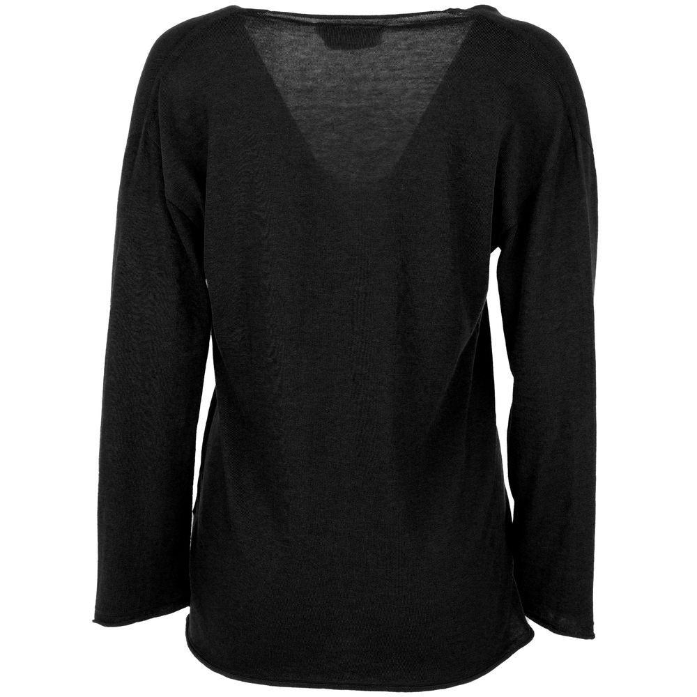Alpha Studio Schwarzer Baumwollpullover