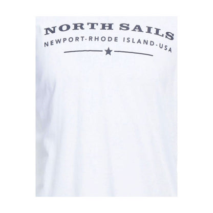 North Sails Elegantes weißes Baumwoll-T-Shirt mit Brustaufdruck