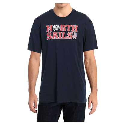 North Sails Nautische Nostalgie Marineblaues Baumwoll-T-Shirt