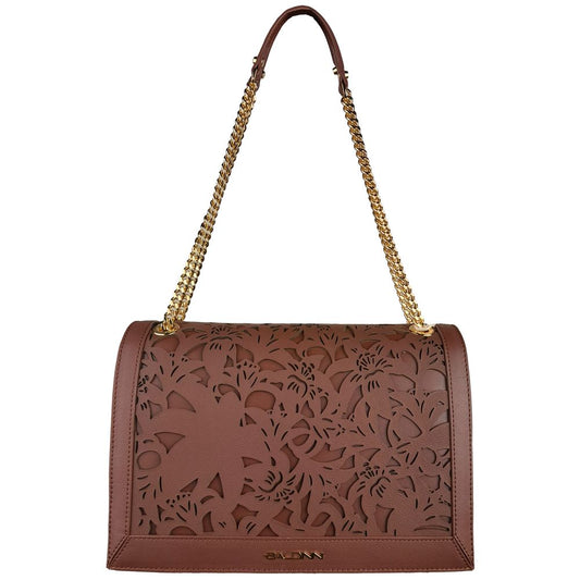 Baldinini Trend Braunes Kalbsleder Damen Crossbody Tasche