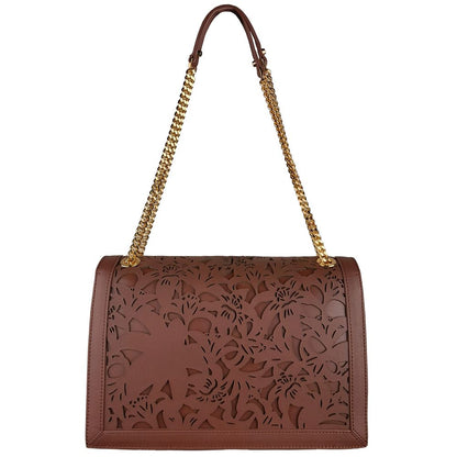 Baldinini Trend Braunes Kalbsleder Damen Crossbody Tasche