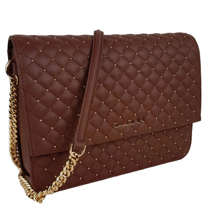 Baldinini Trend Braunes Kalbsleder Damen Crossbody Tasche