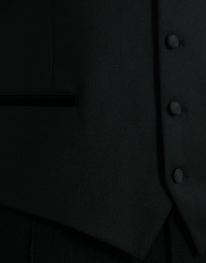 Dolce & Gabbana Schwarze Seidenweste Kleid Formelle Weste