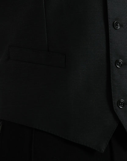 Dolce & Gabbana Schwarze Wollweste Kleid Formelle Weste