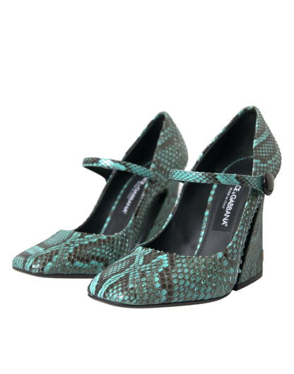 Dolce & Gabbana Aqua Python Leder Mary Jane Pumps