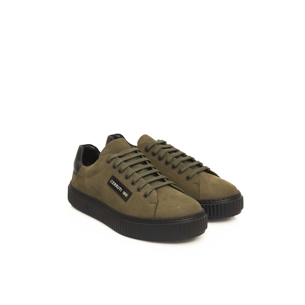 Cerruti 1881 Grünes Rindsleder Herren Sneaker