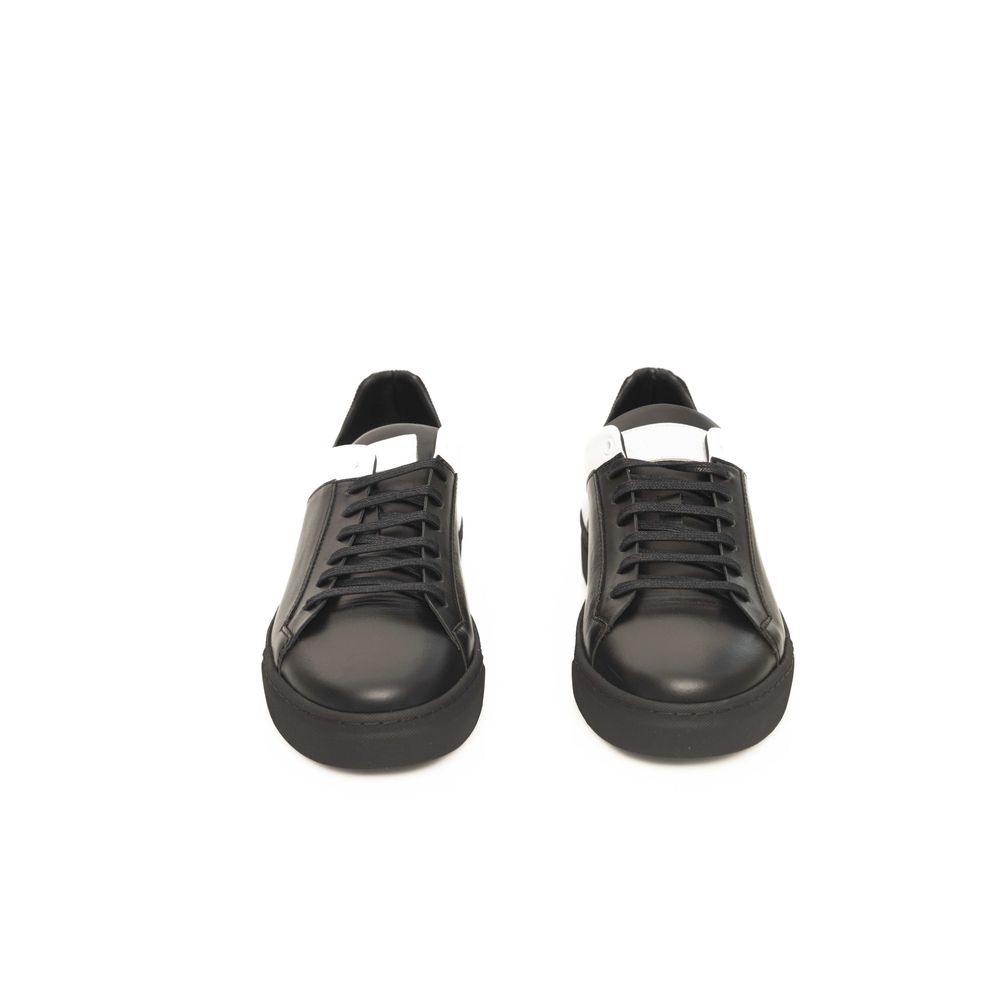 Cerruti 1881 Schwarzes Rindsleder Herren Sneaker