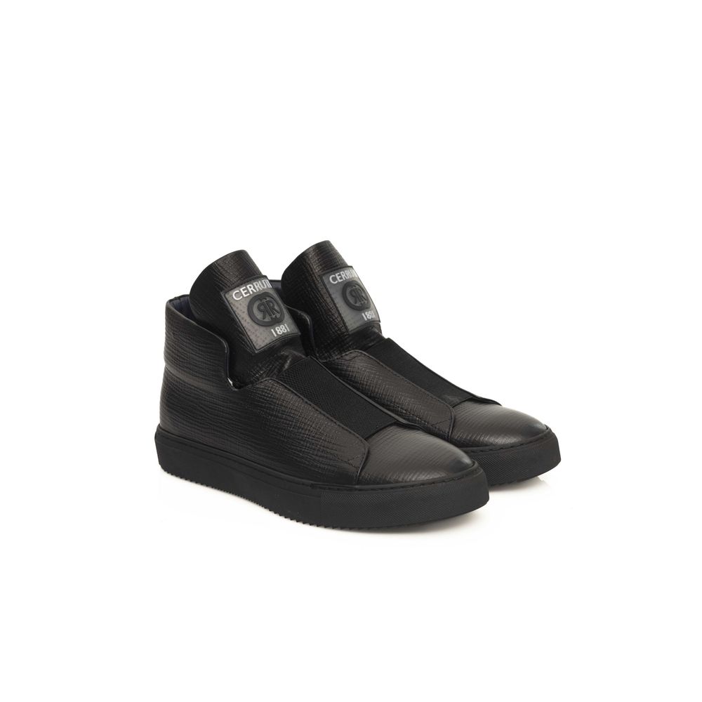 Cerruti 1881 Schwarzes Kalbsleder Herren Sneaker
