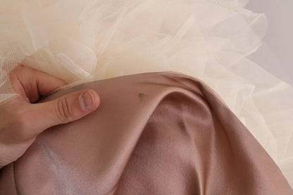 Dolce &amp; Gabbana crystal pink silk chandelier ball gown dress