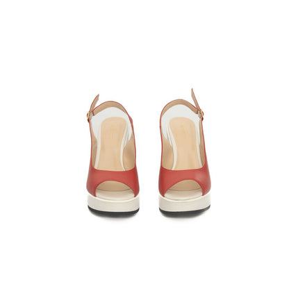 Cerruti 1881 Red Leather Women's Sandal