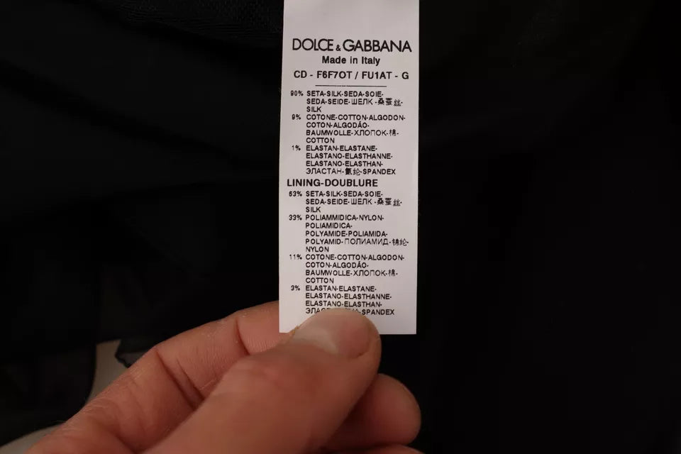 Dolce & Gabbana Schwarzes Minikleid mit V-Ausschnitt und langen Ärmeln in A-Linie