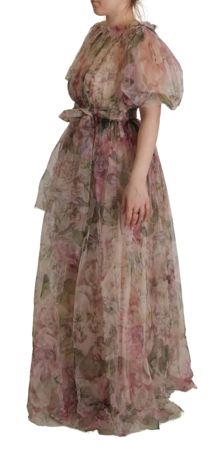 Dolce &amp; Gabbana Long maxi dress with floral print in multicolor